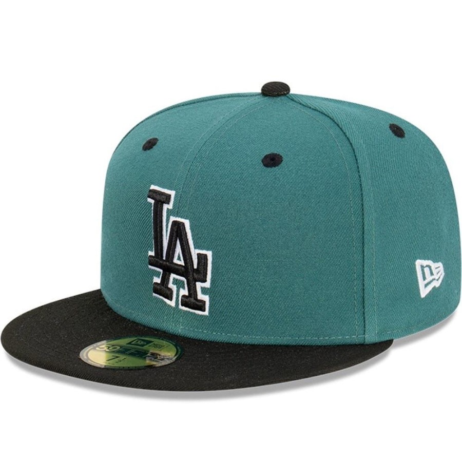 Men New Era Fitted | New Era 59Fifty Fitted Cap Los Angeles Dodgers - Pine / Black