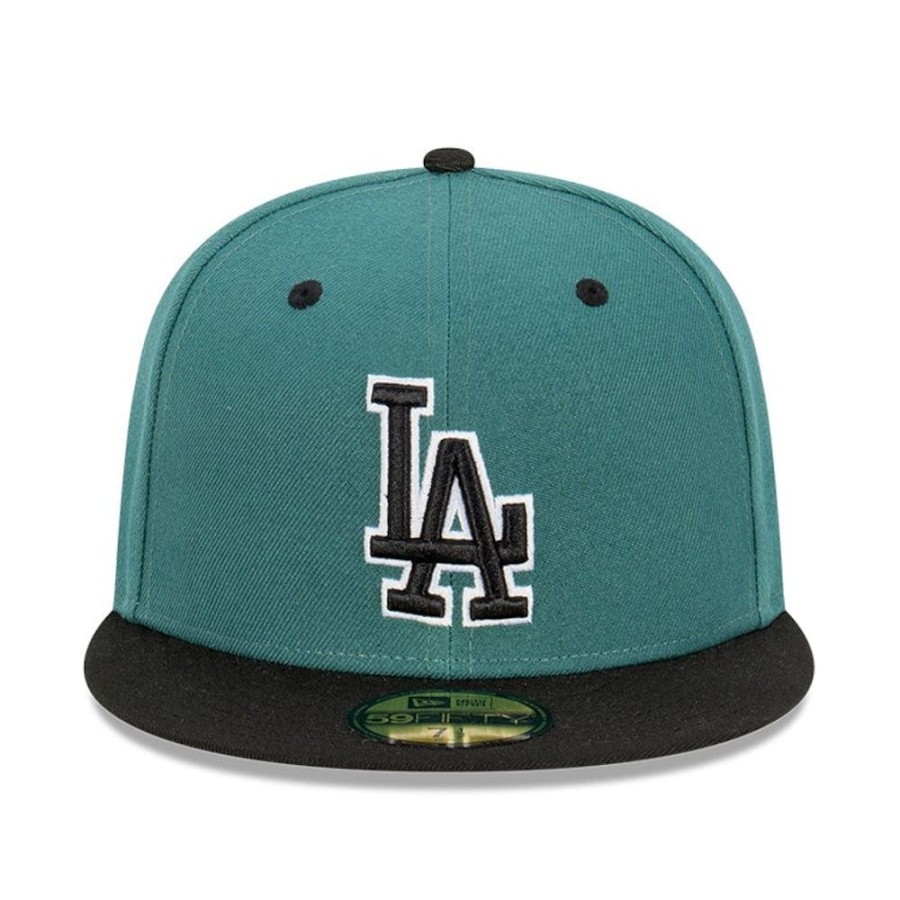 Men New Era Fitted | New Era 59Fifty Fitted Cap Los Angeles Dodgers - Pine / Black