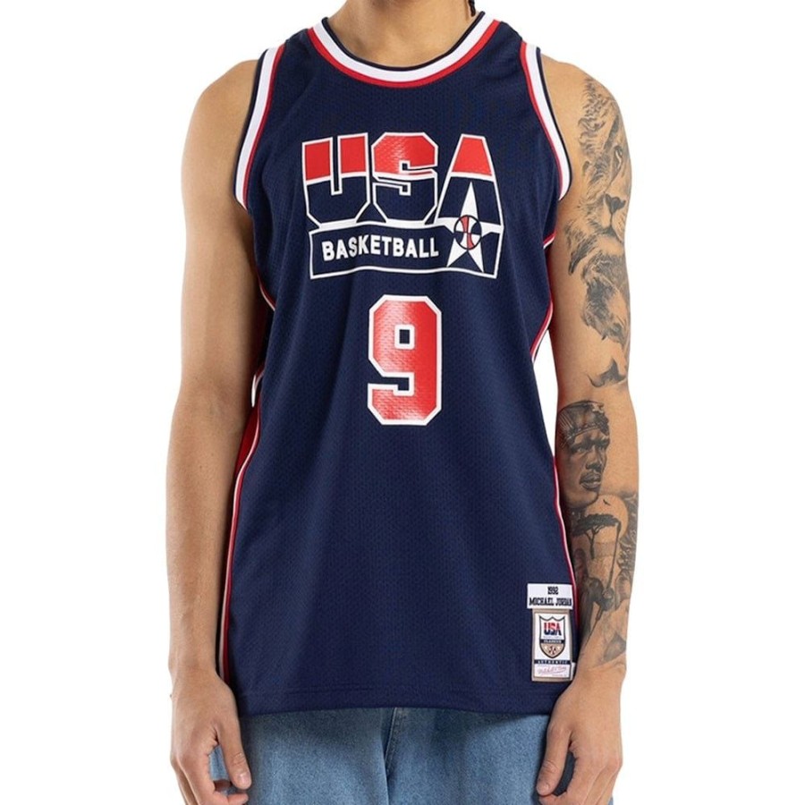 Men Mitchell u0026 Ness Jerseys | Mitchell & Ness Authentic Jersey Usa Michael Jordan 1992 - Navy