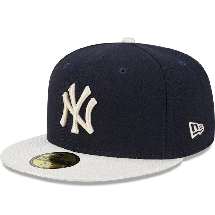 Men New Era Mlb Hats | New Era 59Fifty Team Shimmer Fitted Cap New York Yankees - Navy / White