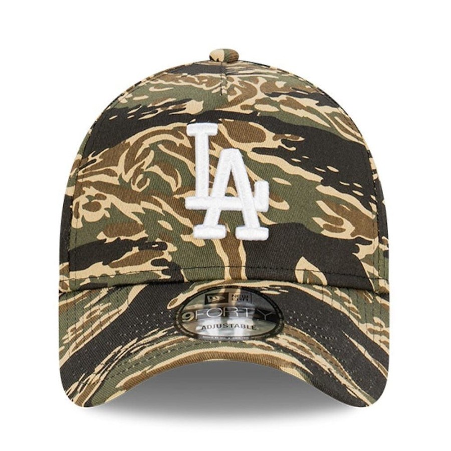 Men New Era Strapback | New Era 9Forty A-Frame Strapback Los Angeles Dodgers - Tiger Camo / White