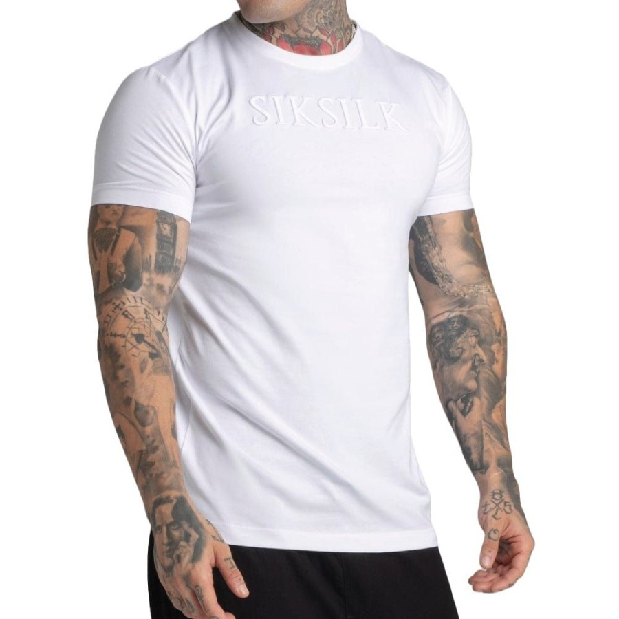 Men SikSilk Tees | Siksilk Muscle Fit Tee - White