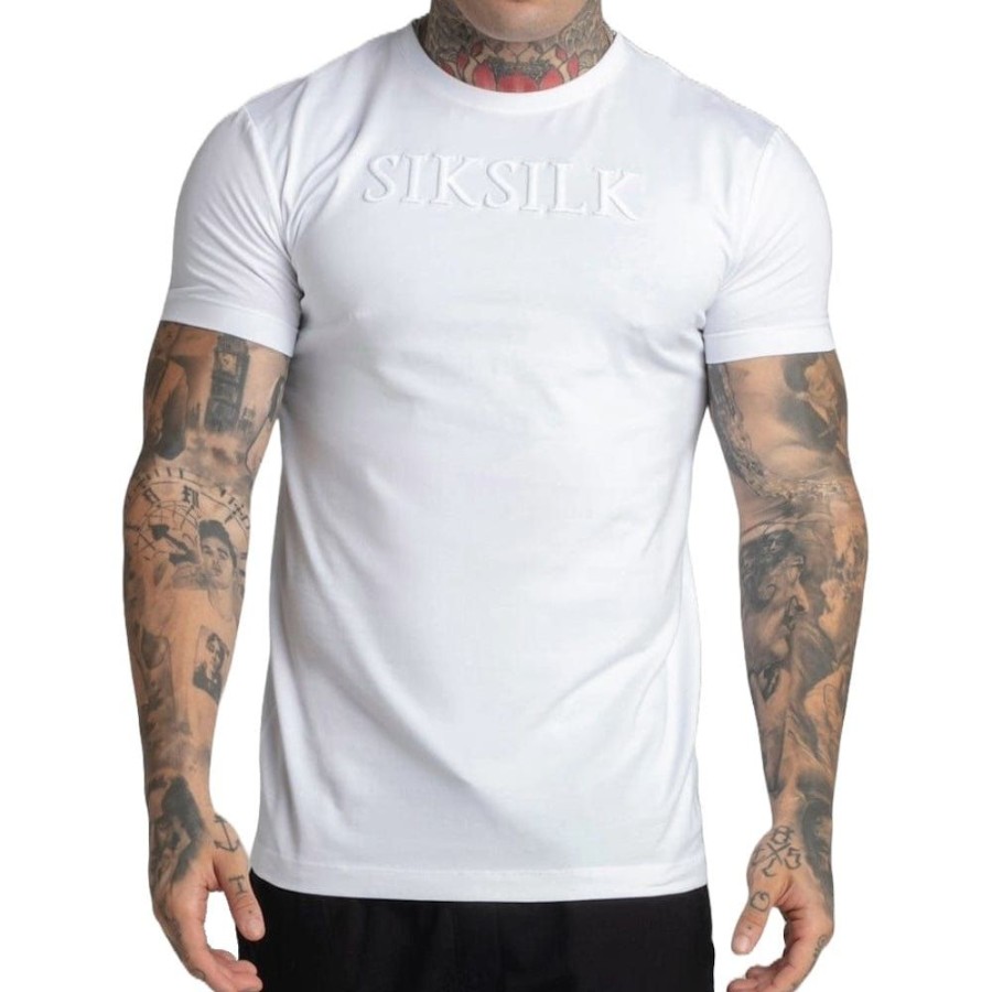 Men SikSilk Tees | Siksilk Muscle Fit Tee - White