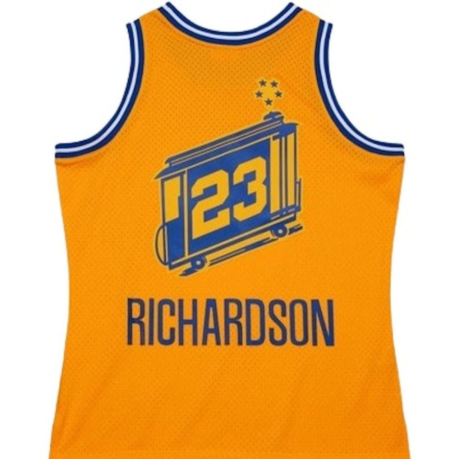 Men Mitchell u0026 Ness Jerseys | Mitchell & Ness Swingman Jersey Golden State Warriors Jason Richardson Road 03/04 - Yellow