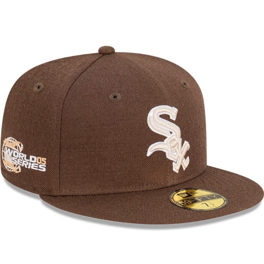 Men New Era Mlb Hats | New Era 59Fifty World Series Fitted Cap Chicago White Sox - Walnut / Stone / White