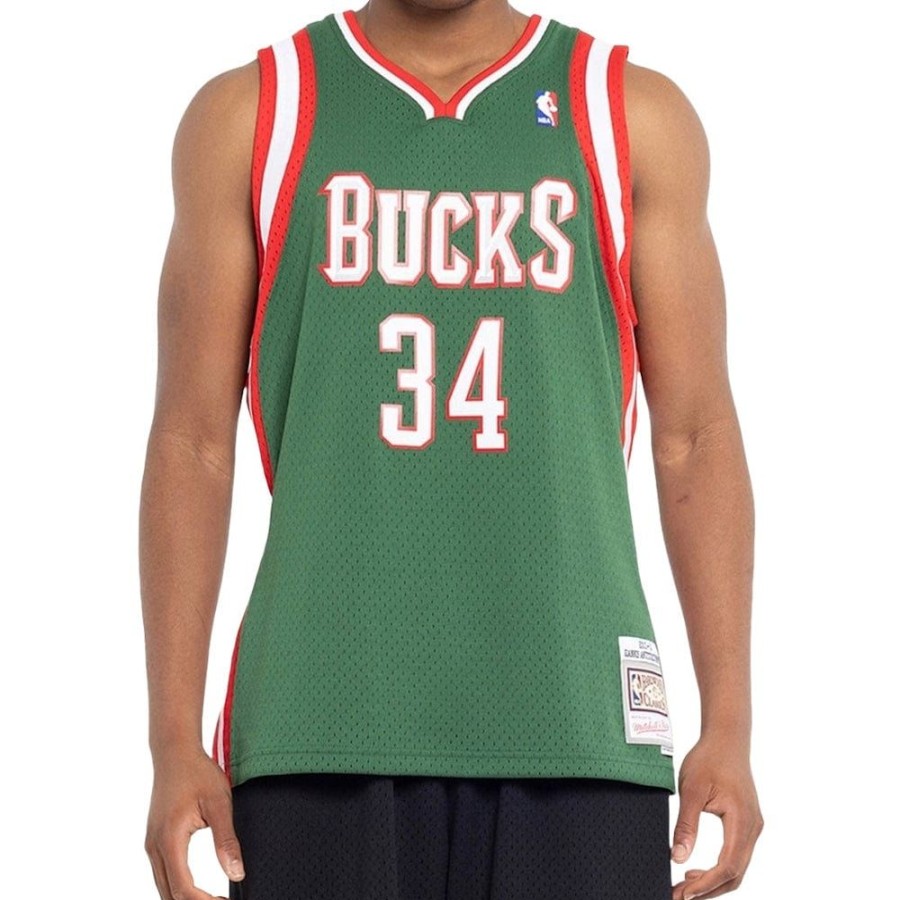 Men Mitchell u0026 Ness Nba Clothing | Mitchell & Ness Swingman Jersey Milwaukee Bucks Giannis Antetokounmpo Road 13/14 - Dark Green