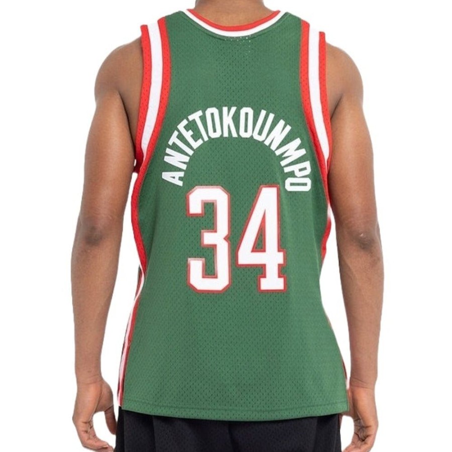 Men Mitchell u0026 Ness Nba Clothing | Mitchell & Ness Swingman Jersey Milwaukee Bucks Giannis Antetokounmpo Road 13/14 - Dark Green