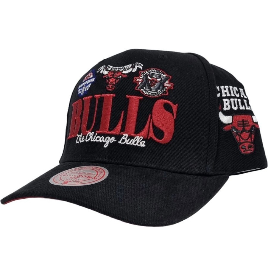 Men Mitchell u0026 Ness Snapback | Mitchell & Ness Reframe Pro Crown Snapback Chicago Bulls - Black / Red