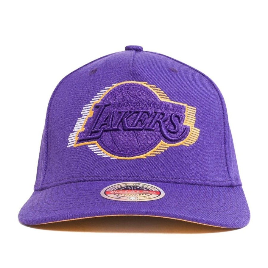 Men Mitchell u0026 Ness Nba Hats | Mitchell & Ness Tri Slice Classic Redline Snapback Los Angeles Lakers - Purple