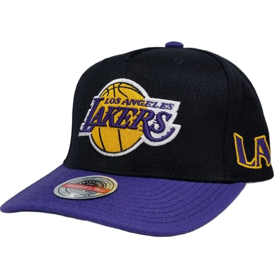 Men Mitchell u0026 Ness Nba Hats | Mitchell & Ness Swerve Classic Red Snapback Los Angeles Lakers - Black / Purple