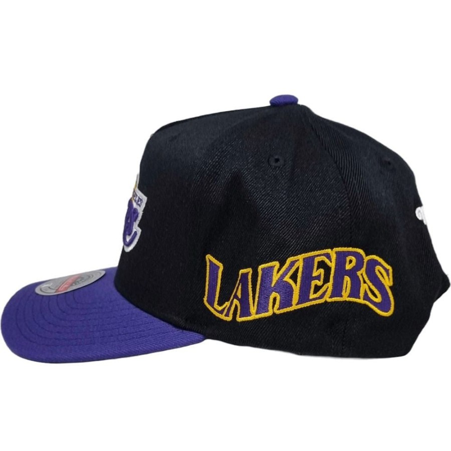 Men Mitchell u0026 Ness Nba Hats | Mitchell & Ness Swerve Classic Red Snapback Los Angeles Lakers - Black / Purple