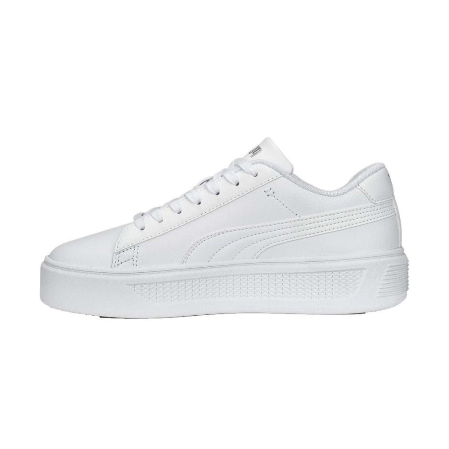 Women Puma Puma | Puma Womens Smash Platform V3 - White / Silver