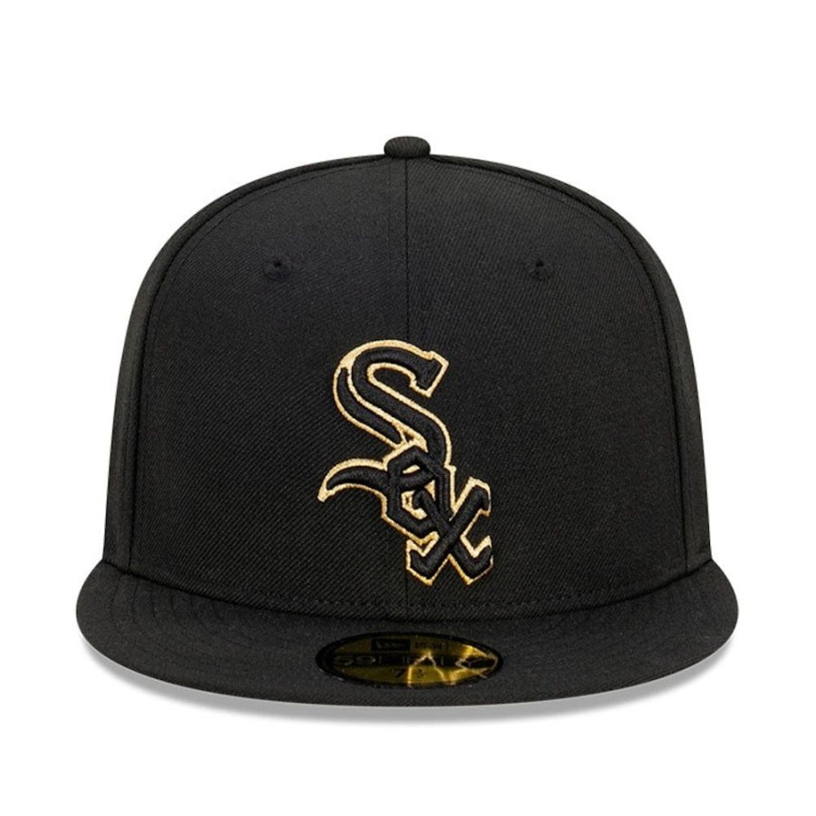 Men New Era Fitted | New Era 59Fifty Metallic Accent Fitted Cap Chicago White Sox - Black / Metallic Gold