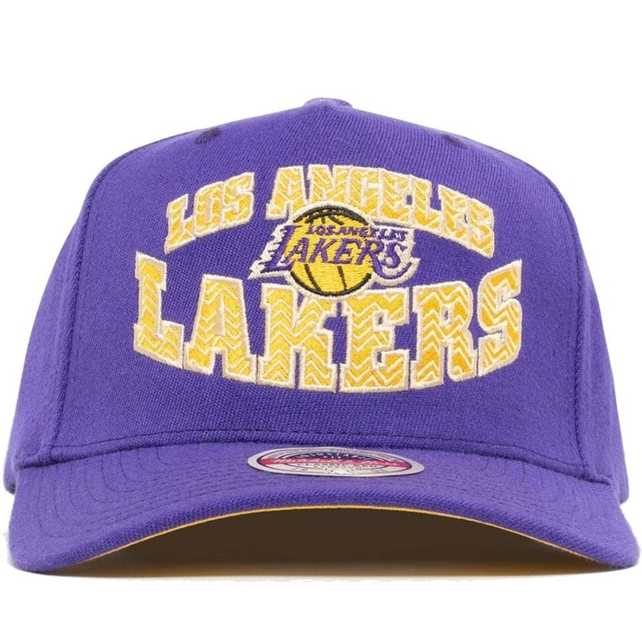 Men Mitchell u0026 Ness Nba Hats | Mitchell & Ness Lay Up Classic Redline Stretch Snapback Los Angeles Lakers - Purple / Yellow