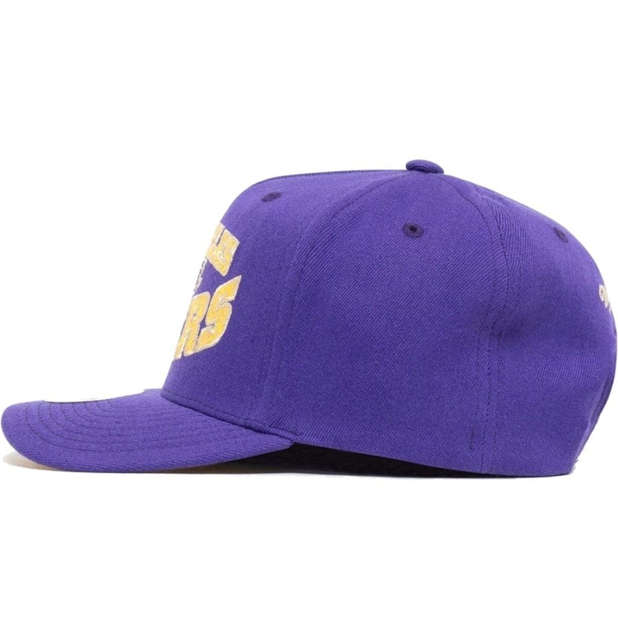 Men Mitchell u0026 Ness Nba Hats | Mitchell & Ness Lay Up Classic Redline Stretch Snapback Los Angeles Lakers - Purple / Yellow