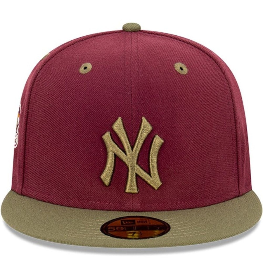 Men New Era Fitted | New Era 59Fifty World Series Fitted Cap New York Yankees - Burgundy / New Olive