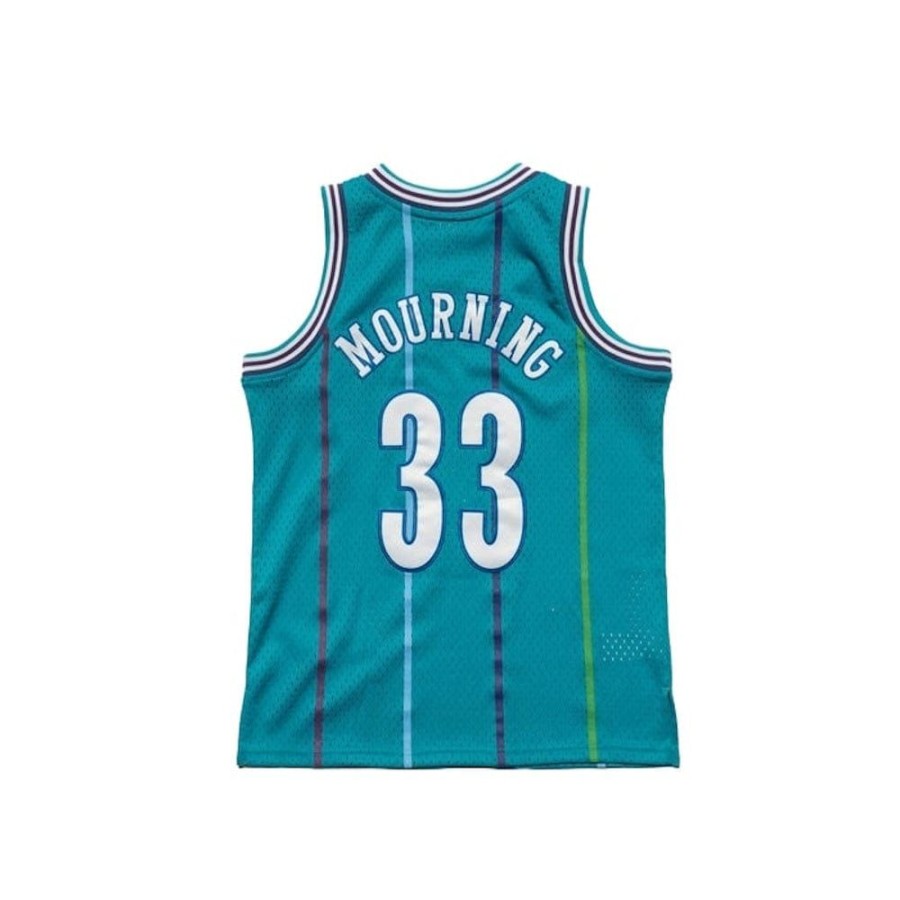 Men Mitchell u0026 Ness Nba Clothing | Mitchell & Ness Youth Swingman Jersey Charlotte Hornets Alonzo Mourning Road 92/93 - Teal