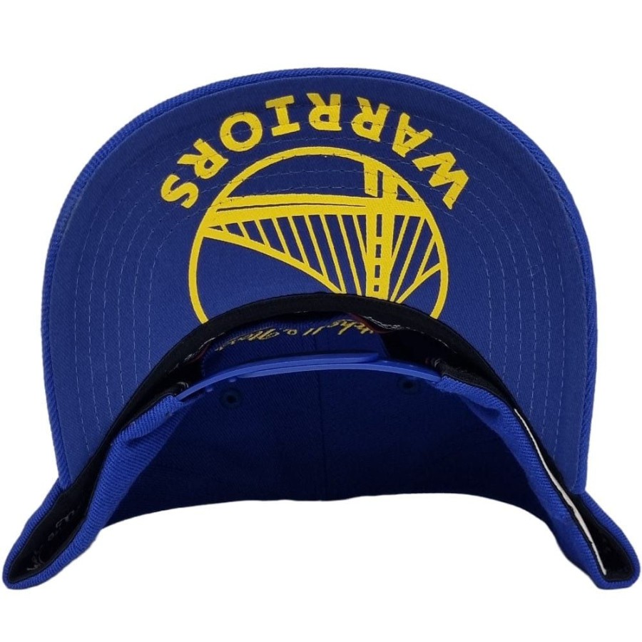 Men Mitchell u0026 Ness Nba Hats | Mitchell & Ness Team Outline Classic Redline Stretch Snapback Golden State Warriors - Blue