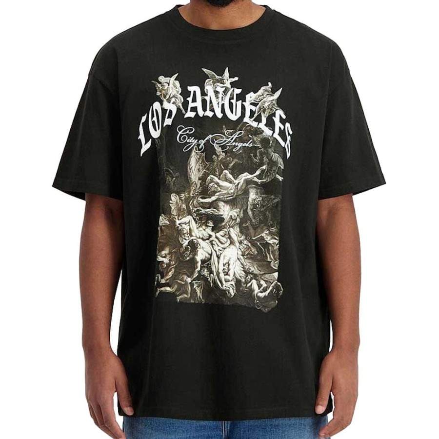 Men Mister Tee Mlb Clothing | Mister Tee City Of Angels Oversize Tee - Black