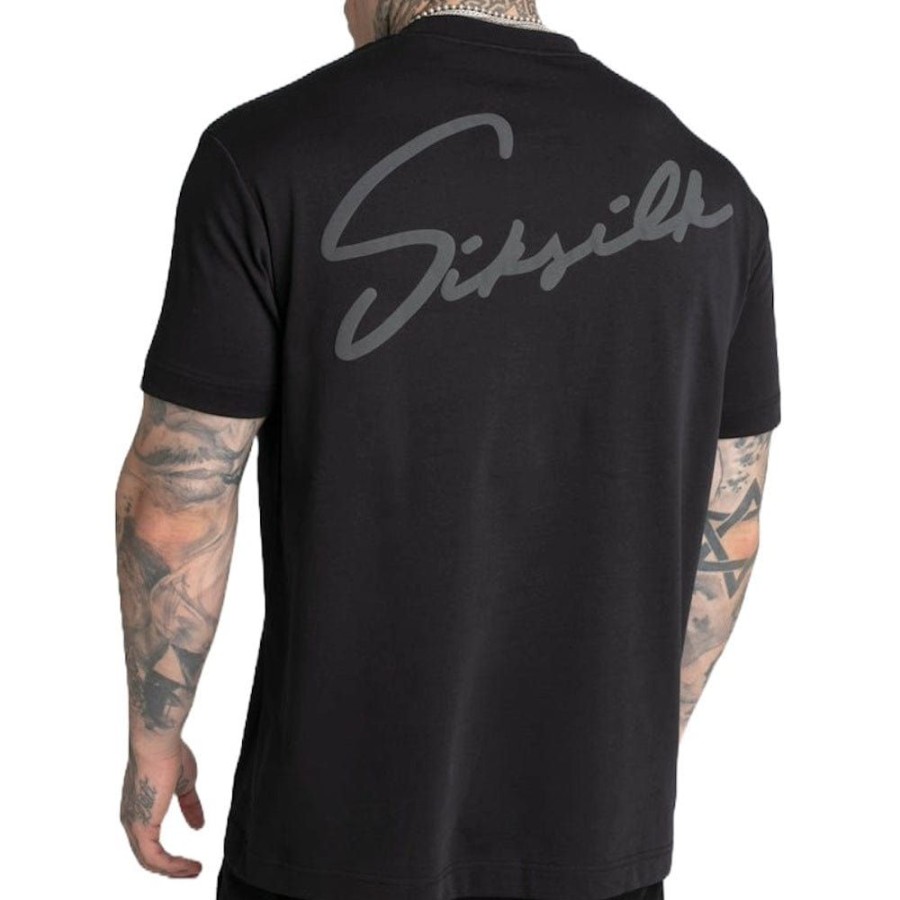 Men SikSilk Tees | Siksilk Script Tee - Black