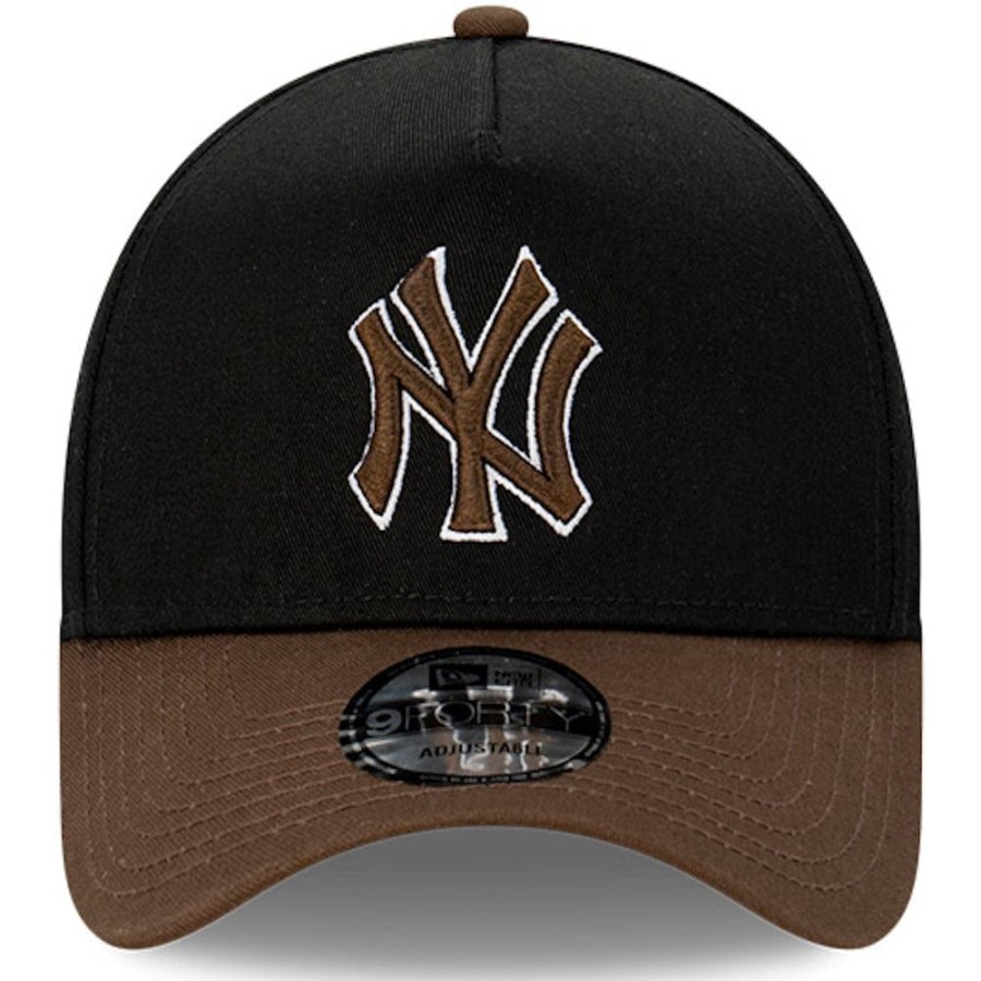 Men New Era Snapback | New Era 9Forty A-Frame Grizzly Snapback New York Yankees - Black / Walnut