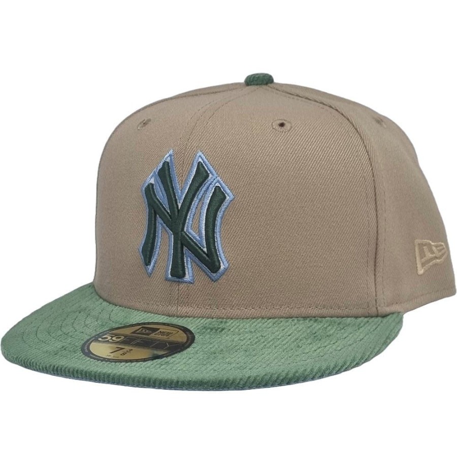 Men New Era Mlb Hats | New Era 59Fifty Oasis Fitted Cap New York Yankees - Camel / Cilantro Green / White