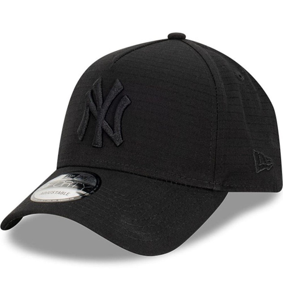 Men New Era Strapback | New Era 9Forty Ripstop A-Frame Strapback New York Yankees - Black / Black