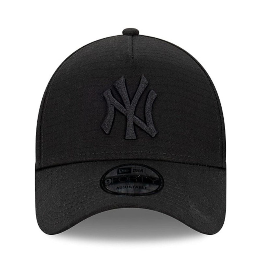 Men New Era Strapback | New Era 9Forty Ripstop A-Frame Strapback New York Yankees - Black / Black