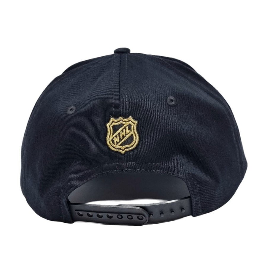 Men Majestic Athletic Snapback | Majestic Athletic Gold Logo Pro Crown Snapback Anaheim Ducks - Faded Black