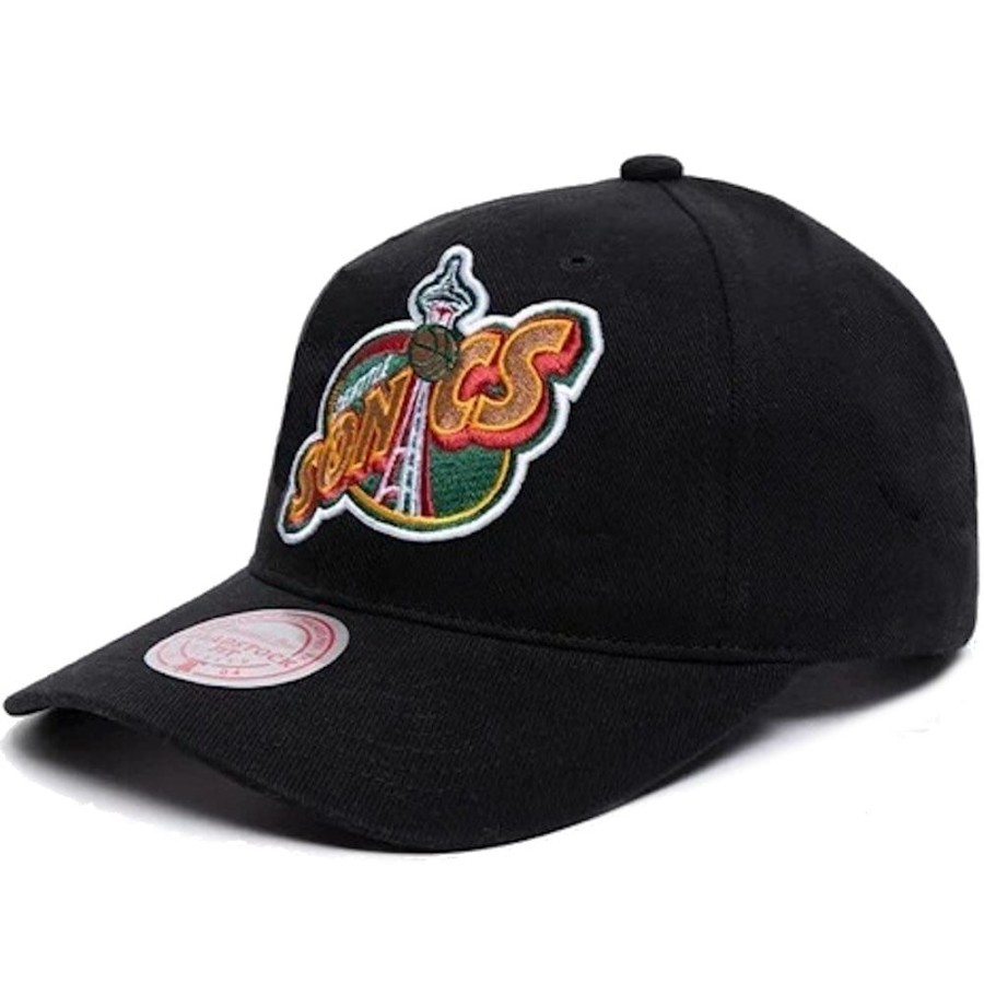 Men Mitchell u0026 Ness Snapback | Mitchell & Ness Core Classic Deadstock Snapback Seattle Supersonics - Black