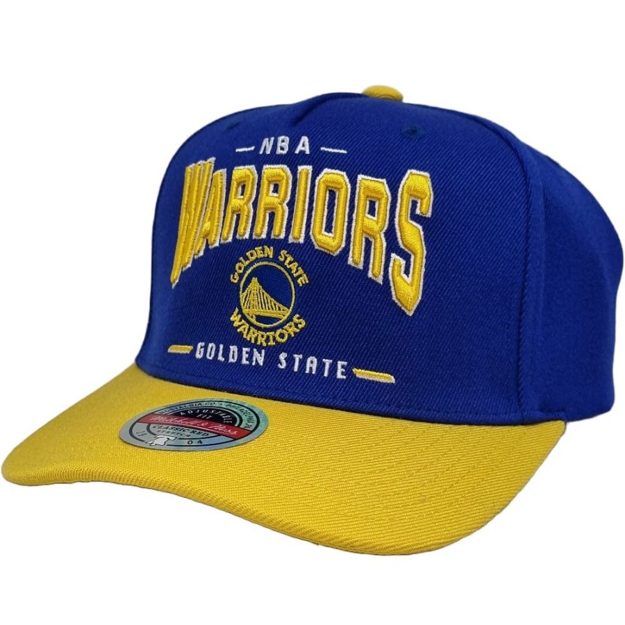 Men Mitchell u0026 Ness Nba Hats | Mitchell & Ness Headline Arch Classic Redline Stretch Snapback Golden State Warriors - Blue / Yellow