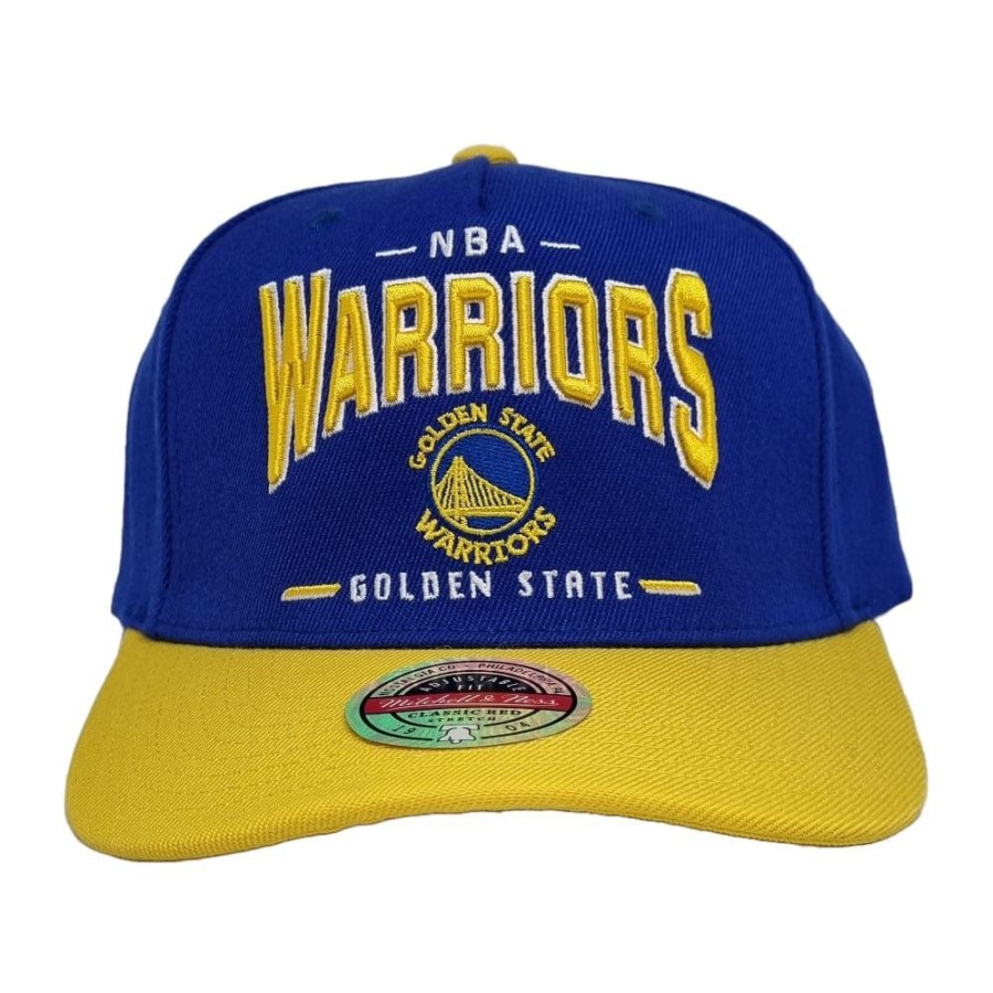 Men Mitchell u0026 Ness Nba Hats | Mitchell & Ness Headline Arch Classic Redline Stretch Snapback Golden State Warriors - Blue / Yellow