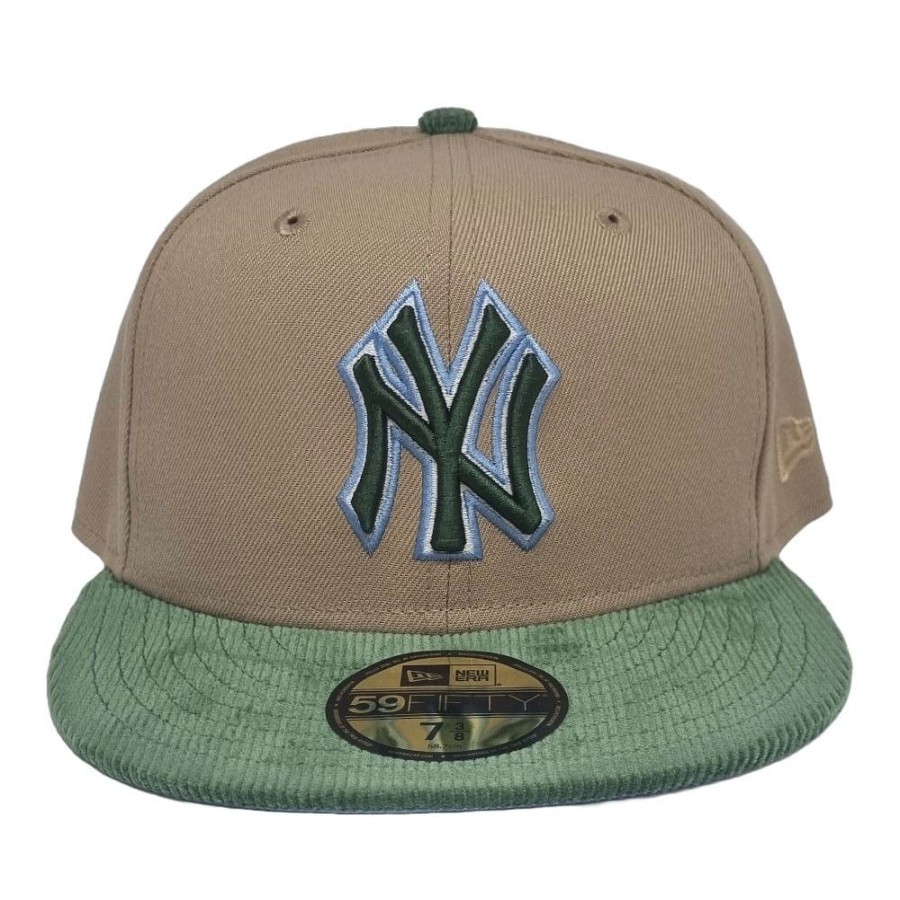 Men New Era Fitted | New Era 59Fifty Oasis Fitted Cap New York Yankees - Camel / Cilantro Green / White