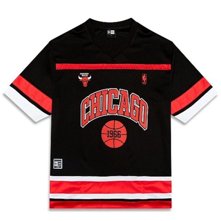 Men New Era Jerseys | New Era Oversize Hockey Jersey Chicago Bulls - Black