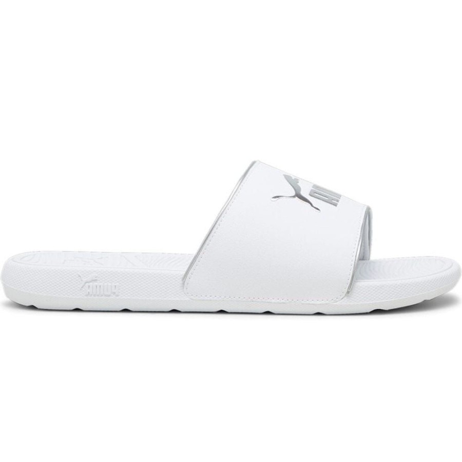 Men Puma Puma | Puma Cool Cat 2.0 Pop Up Metallics Slide - White / Silver