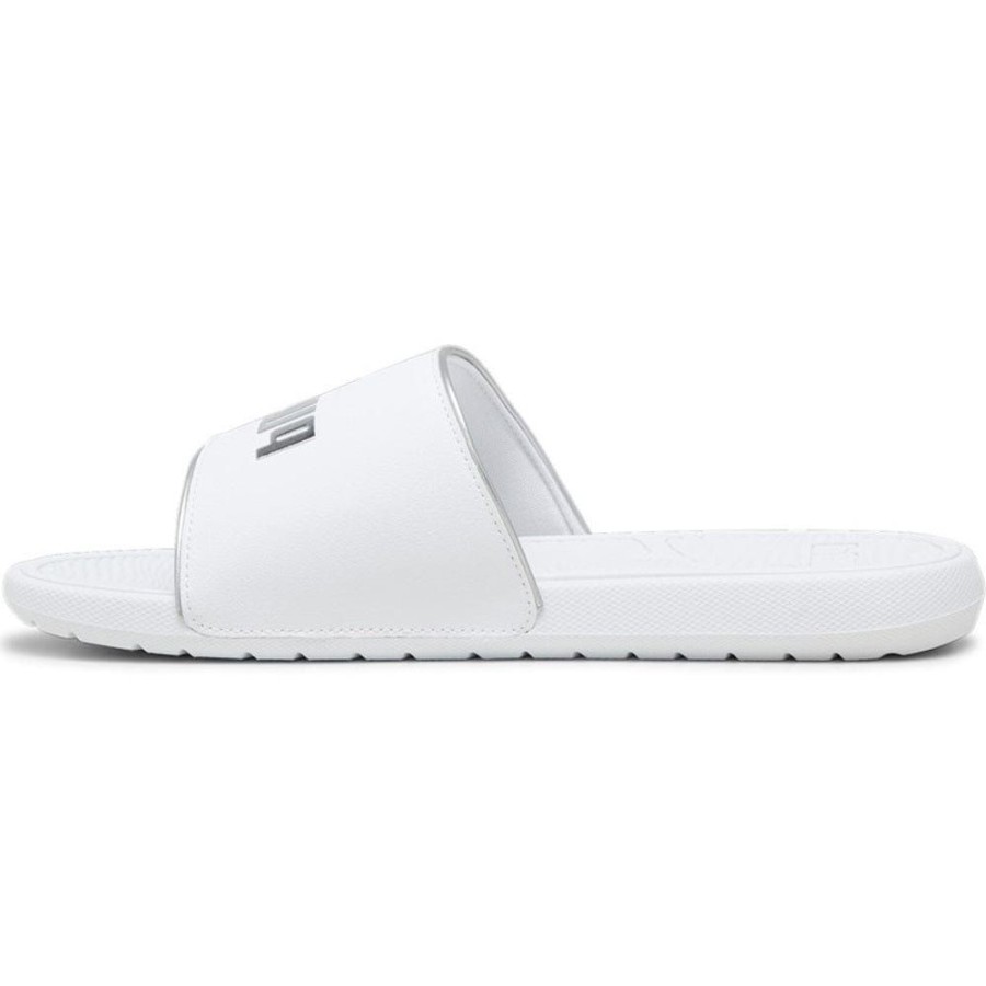 Men Puma Puma | Puma Cool Cat 2.0 Pop Up Metallics Slide - White / Silver