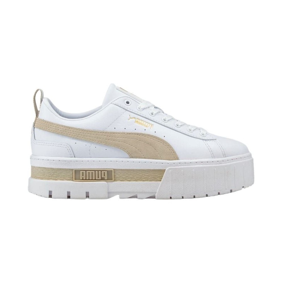 Women Puma Puma | Puma Womens Mayze Leather - White / Peyote