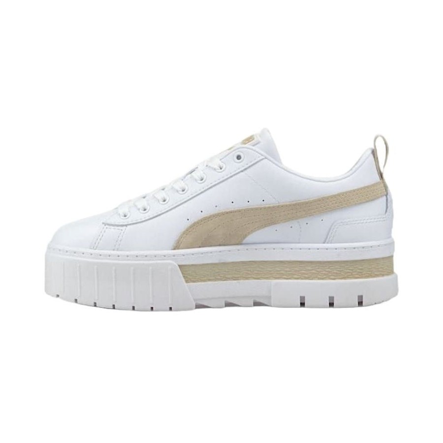 Women Puma Puma | Puma Womens Mayze Leather - White / Peyote