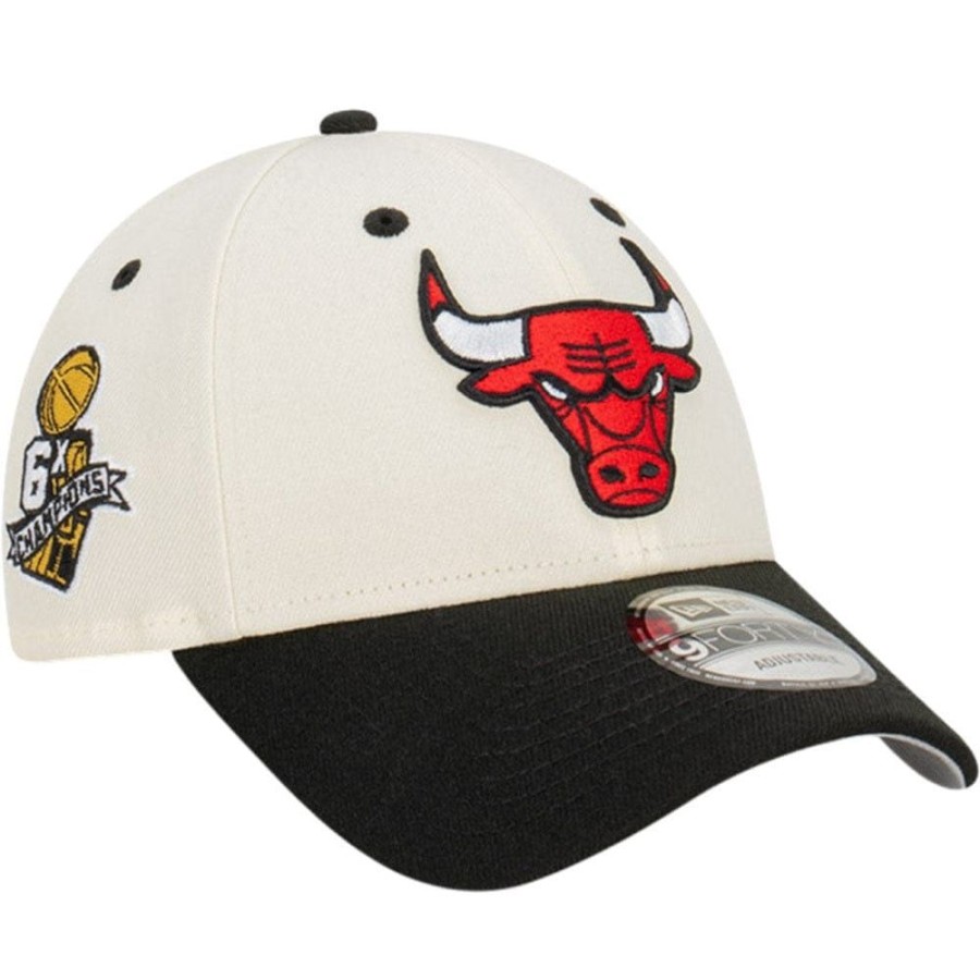 Men New Era Nba Hats | New Era 9Forty Champs Snapback Chicago Bulls - Chrome White / Black