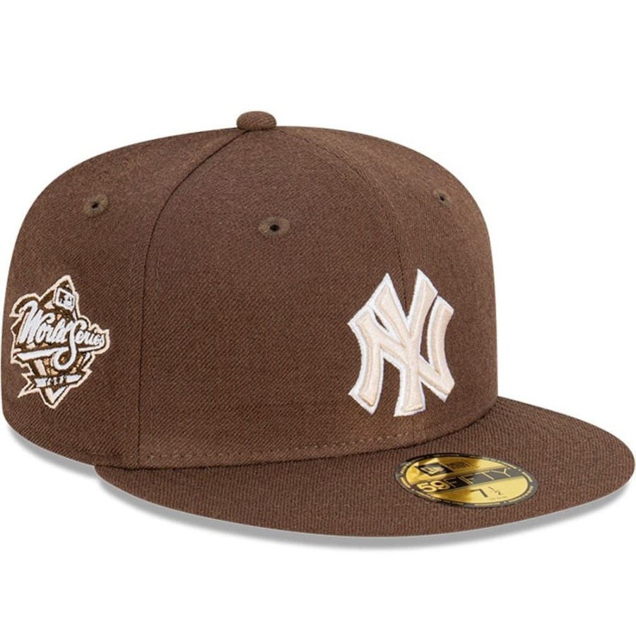 Men New Era Mlb Hats | New Era 59Fifty World Series Fitted Cap New York Yankees - Walnut / Stone / White