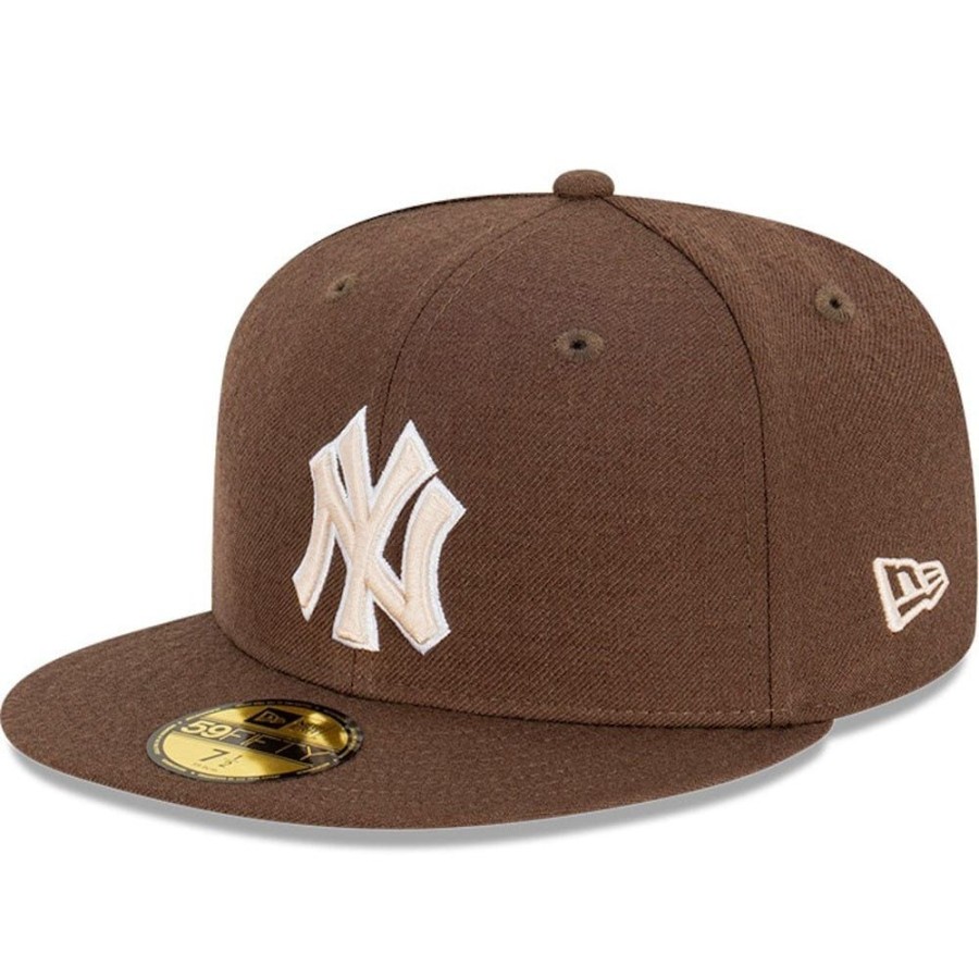 Men New Era Mlb Hats | New Era 59Fifty World Series Fitted Cap New York Yankees - Walnut / Stone / White