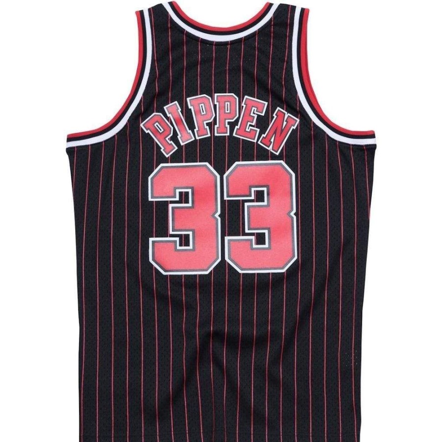 Men Mitchell u0026 Ness Nba Clothing | Mitchell & Ness Swingman Jersey Chicago Bulls Scottie Pippen Alt 95/96 - Black Pinstripe