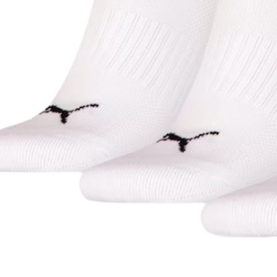 Men Puma Socks | Puma Cushioned Sneaker Socks 3 Pack - White