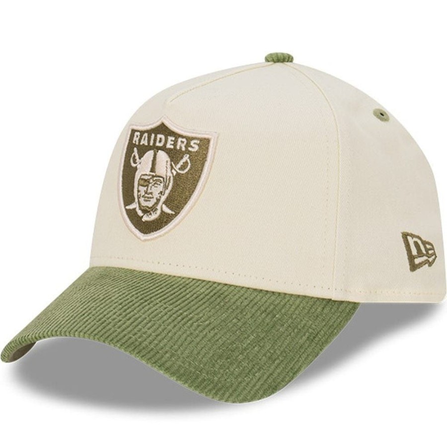 Men New Era Nfl Hats | New Era 9Forty Cord A-Frame Snapback Las Vegas Raiders - Chrome White / New Olive