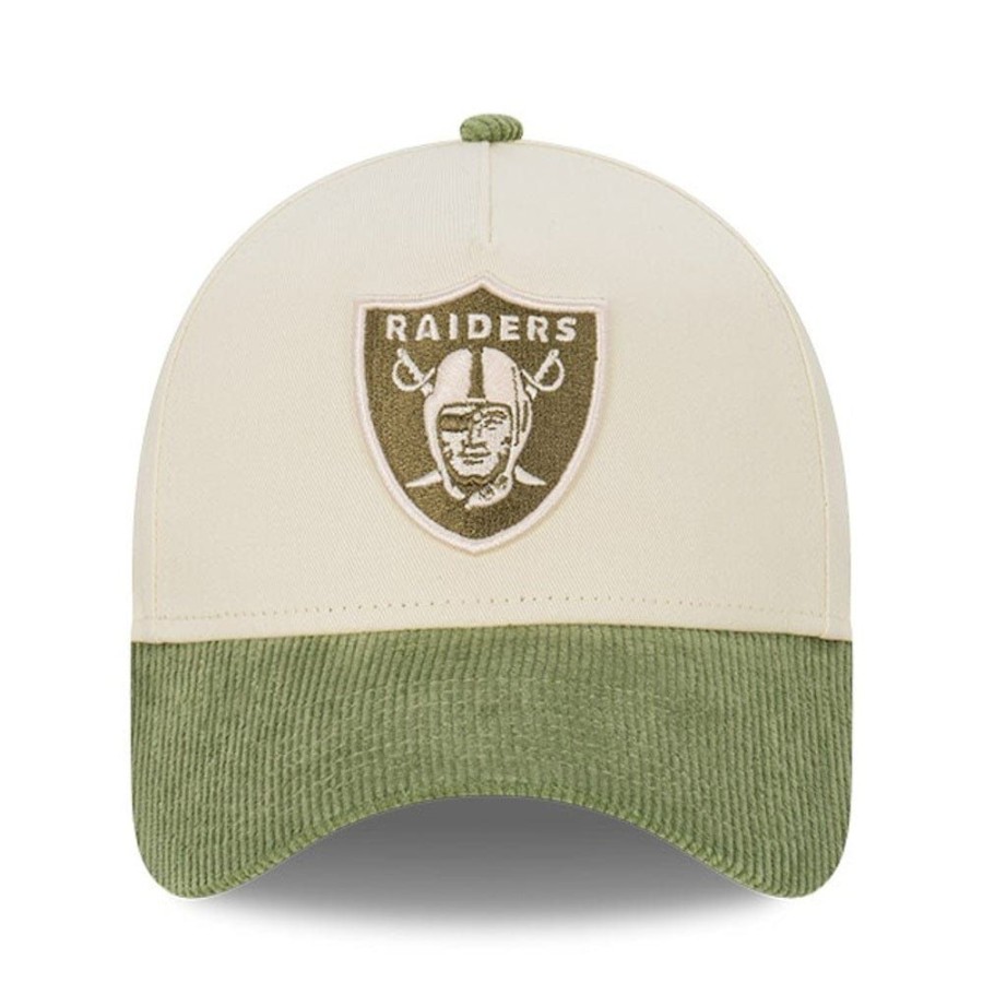 Men New Era Nfl Hats | New Era 9Forty Cord A-Frame Snapback Las Vegas Raiders - Chrome White / New Olive