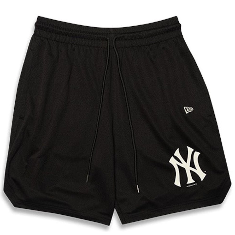 Men New Era Shorts | New Era Champs Mesh Shorts New York Yankees - Black / Off White