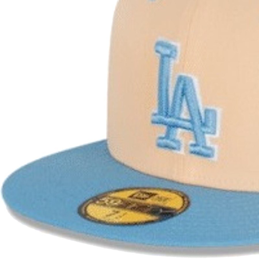 Men New Era Fitted | New Era 59Fifty Ice Latte Fitted Cap Los Angeles Dodgers - Mango Mocha / Sky Blue