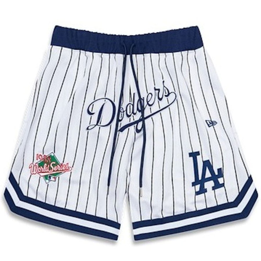 Men New Era Mlb Clothing | New Era Pinstripe Mesh Short Los Angeles Dodgers - White