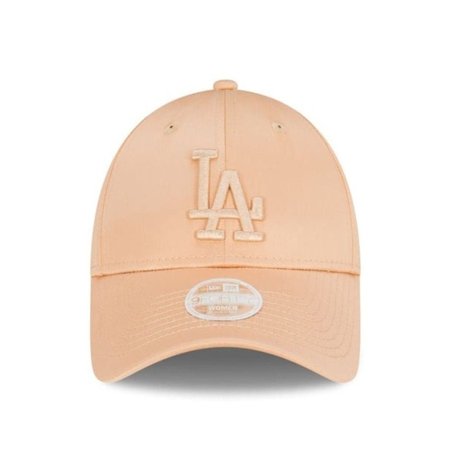 Men New Era Mlb Hats | New Era Womens 9Forty Tonal Satin Strapback Los Angeles Dodgers - Camel