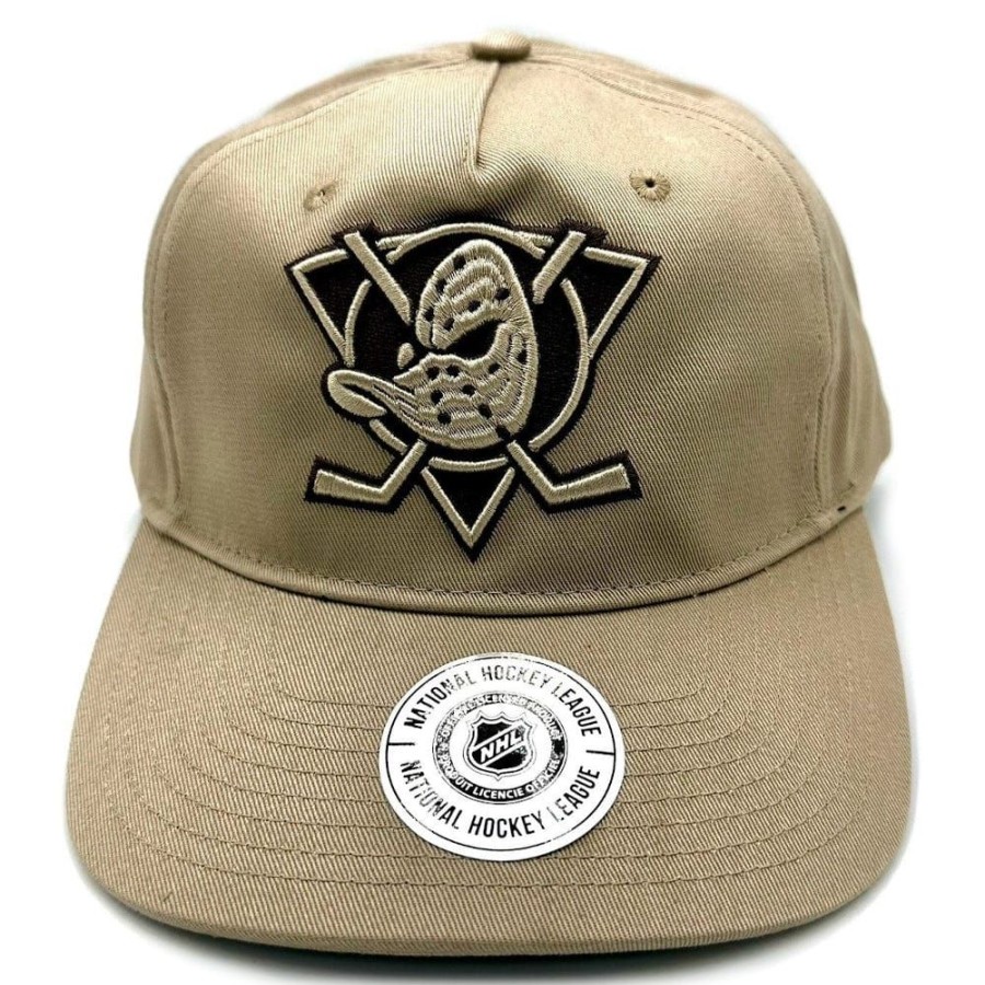 Men Majestic Athletic Snapback | Majestic Athletic Tonal Stark Deadstock Snapback Anaheim Ducks - Desert Taupe